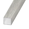 Tube carré aluminium brossé 10 x 10 mm, 1 m