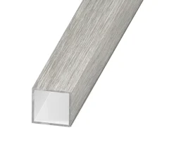 Tube carré aluminium brossé 10 x 10 mm, 1 m