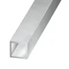 Tube carré aluminium brut 20 x 20 mm, 1 m