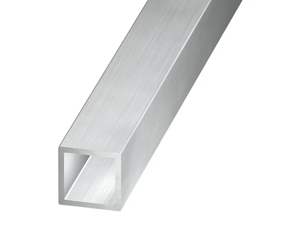 Tube carré aluminium brut 20 x 20 mm, 2 m