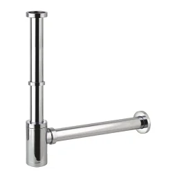 Tube d'extension de siphon de vidange rond avec une finition chromée brillante en laiton Kibath