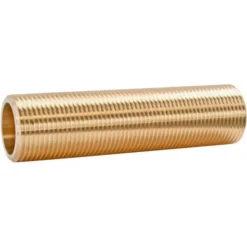 Tube fileté laiton 10cm - double Mâle 15/21 (1/2"), lot de 2