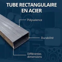 Tube rectangulaire acier 30x20 ep 1,5 mm, 0.5 mètre - Comment Fer