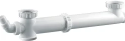 Tubulure pour évier 2 cuves sans siphon en PVC avec prise mixte - VALENTIN - 00 775100 001 00