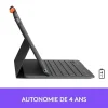 Étui Clavier Bluetooth Logitech Slim Folio iPad 10.2 AZERTY Gris