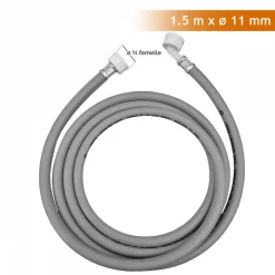 Tuyau d'arrivée d'eau universel pour machine à laver, lave vaisselle - Gris - 1.5 m - Linxor