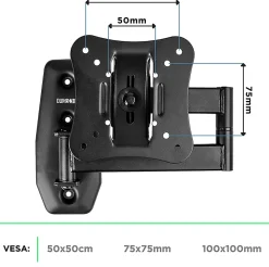 TVB0920 Support TV mural pour écran de 13 à 30 pouces Pivotant Inclinable Charge max 18 kg VESA 50 100 Télé LED LCD OLED Duronic