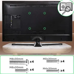 TVB777 Support TV mural pour écran de 33 à 60 pouces Inclinable Charge max 40 kg VESA 100 600 Télé LED LCD OLED Duronic