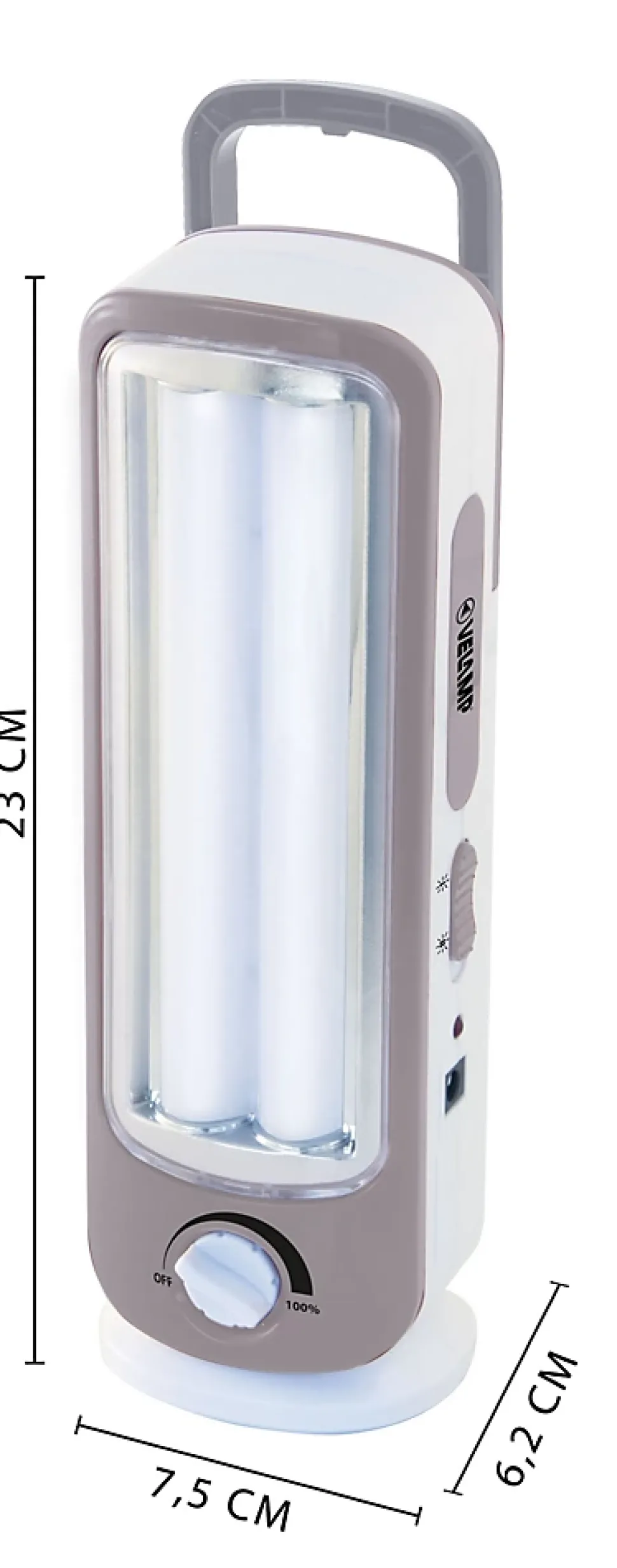 TWIX: Lampe portative rechargeable anti-coupures d'électricité, 2 tubes LED 300lm 23cm