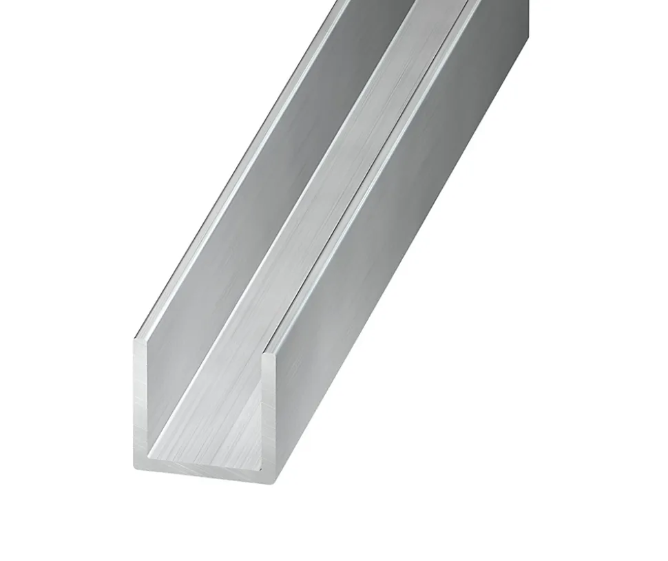 U aluminium brut 20 x 17 x 20 mm Ep. 1,5 mm, 1 m