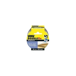 UHU Doublefix - Ruban adhésif double face extra fort pour les moquettes et tapis, ruban de 10m x 50mm