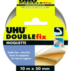 UHU Doublefix - Ruban adhésif double face extra fort pour les moquettes et tapis, ruban de 10m x 50mm