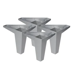 4un. Pied de meuble incliné scandinave pied nordique en résine plastique ABS ANTI-HUMIDITÉ couleur aluminium mat. Hauteur 100mm