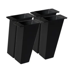 4un. Pied de meuble incliné scandinave pied nordique en résine plastique ABS ANTI-HUMIDITÉ noire. Hauteur 120mm