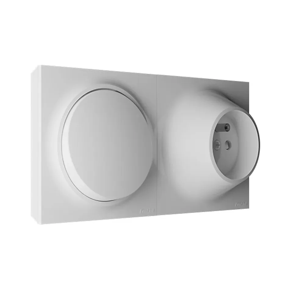 Va et vient + prise 2 pôles+terre Fontini Neo Evo blanc