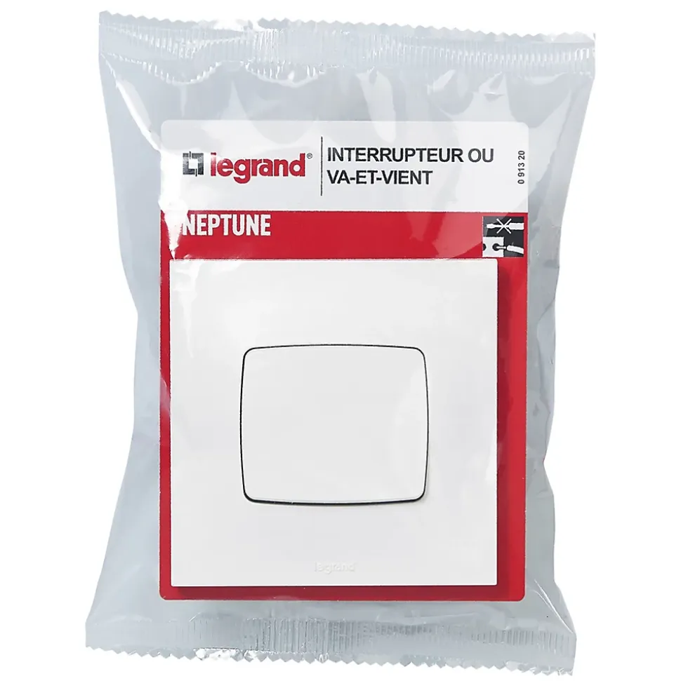 Va-et-vient Legrand Neptune blanc brillant