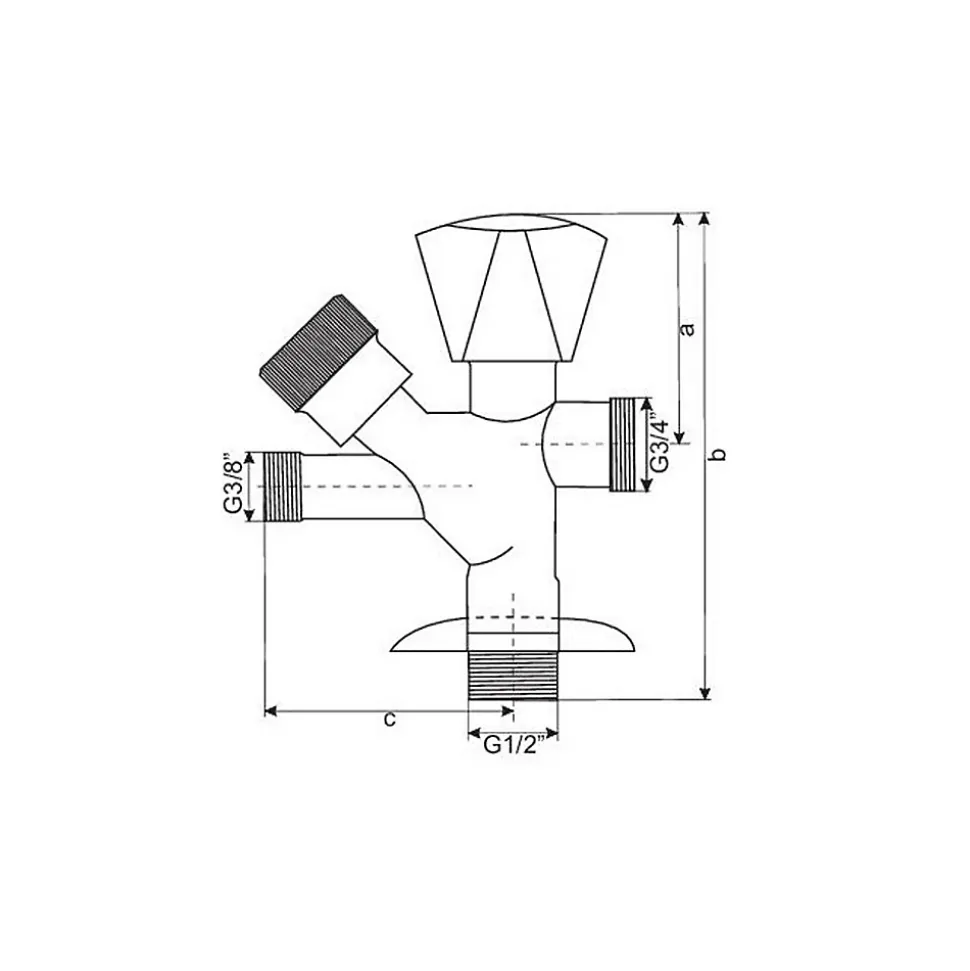 Vanne à clapet d'angle combinée