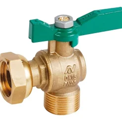 Vanne à sphère laiton équerre pour compteur - Sferaco - Male 3/4' - Ecrou prisonnier 3/4'
