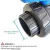Vanne Interplast Fitt 50mm à coller double union démontable 5cm 50 mm PN16 PVC Pression Piscine