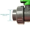 Vanne PVC Pression PN16 Piscine Codital Poignée Verte 50mm 5cm 1p un demi Compatible traitements de piscine chlore sel brome