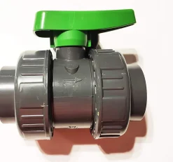 Vanne PVC Pression PN16 Piscine Codital Poignée Verte 50mm 5cm 1p un demi Compatible traitements de piscine chlore sel brome