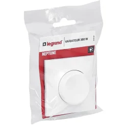 Variateur rotatif Legrand Neptune plastique brillant blanc