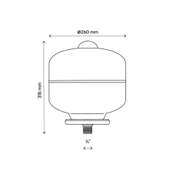 Vase d'expansion sanitaire Flomasta 12L