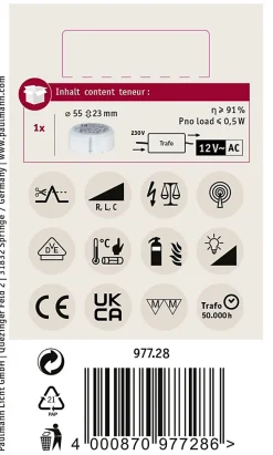 VDE Transfo électronique Disc max. 20-70W 230/12V 70VA Blanc