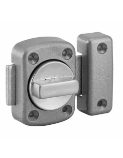 Verrou à bouton Alouette pour porte intérieure, 30mm, acier, époxy argent - THIRARD