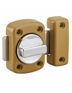 Verrou à bouton Alouette pour porte intérieure, 30mm, acier, époxy bronze - THIRARD