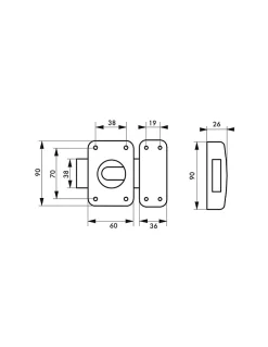 Verrou à bouton Apache pour porte intérieure, acier, époxy or - THIRARD