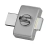 Verrou à bouton avec cylindre 40 mm satin chromé