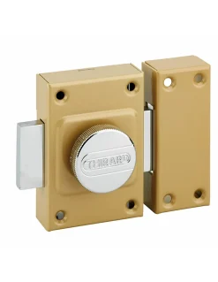 Verrou à bouton Concorde pour porte intérieure, acier, époxy bronze - THIRARD