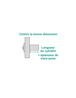 Verrou à bouton Corvette pour porte d'entrée, cylindre 40mm, acier, 3 clés, époxy bronze - THIRARD