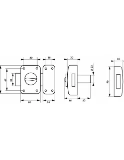 Verrou à bouton Corvette pour porte d'entrée, cylindre 40mm, acier, 3 clés, époxy bronze - THIRARD