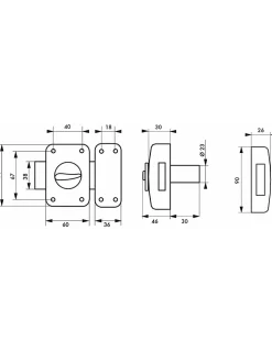 Verrou à bouton Corvette pour porte d'entrée, cylindre 30mm, acier, 3 clés, époxy bronze - THIRARD