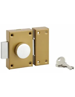 Verrou à bouton, cylindre diamètre 25 x 45 mm, 3 clés - SP