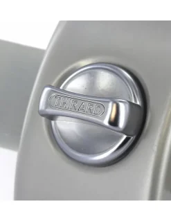 Verrou à bouton Design 5 pour porte d'entrée, cylindre 50mm, acier, 3 clés, argent - THIRARD