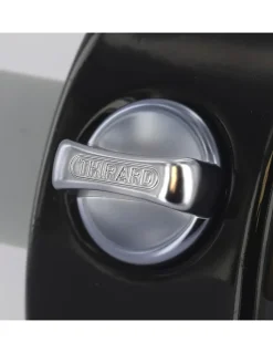 Verrou à bouton Design 5 pour porte d'entrée, cylindre 40mm, acier, 3 clés, noir - THIRARD