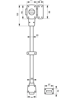 Verrou à bouton Mirage 6 pour porte d'entrée, cylindre 45mm, tringle 2 pts en acier, bas, droit, 3 clés, bronze - THIRARD