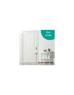 Verrou à bouton Mirage 6 pour porte d'entrée, cylindre 45mm, tringle 2 pts en acier, bas, droit, 3 clés, bronze - THIRARD