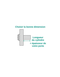 Verrou à bouton Mirage 6 pour porte d'entrée, cylindre 45mm, tringle 2 pts en acier, bas, droit, 3 clés, bronze - THIRARD