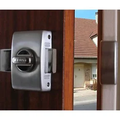Verrou à bouton sans vis Abus aluminium avec 4 clés inclus