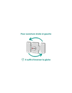 Verrou à bouton Trident pour porte intérieure, simple entrée, acier, époxy bronze - THIRARD