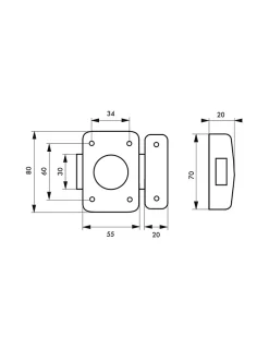 Verrou à bouton Trident pour porte intérieure, simple entrée, acier, époxy bronze - THIRARD