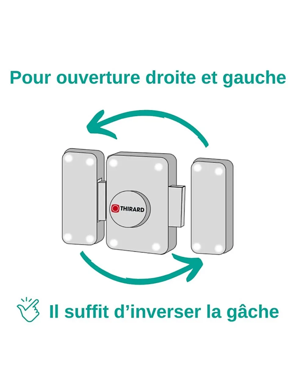 Verrou à bouton Universel pour porte d'entrée, cylindre 45mm, acier, 4 clés, epoxy blanc - THIRARD