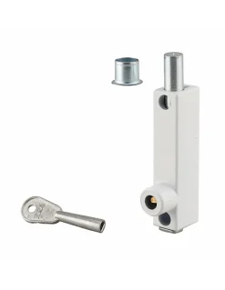Verrou à clé pour fenêtre et porte, blanc, 1 clé - THIRARD