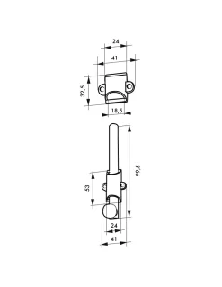Verrou à plaquer à coulisse pour porte intérieure, 100mm, nickel satiné - SP