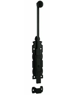 Verrou à plaquer coulissant pour porte intérieure, 305mm, noir - THIRARD