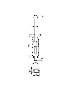 Verrou à plaquer coulissant pour porte intérieure, 305mm, noir - THIRARD